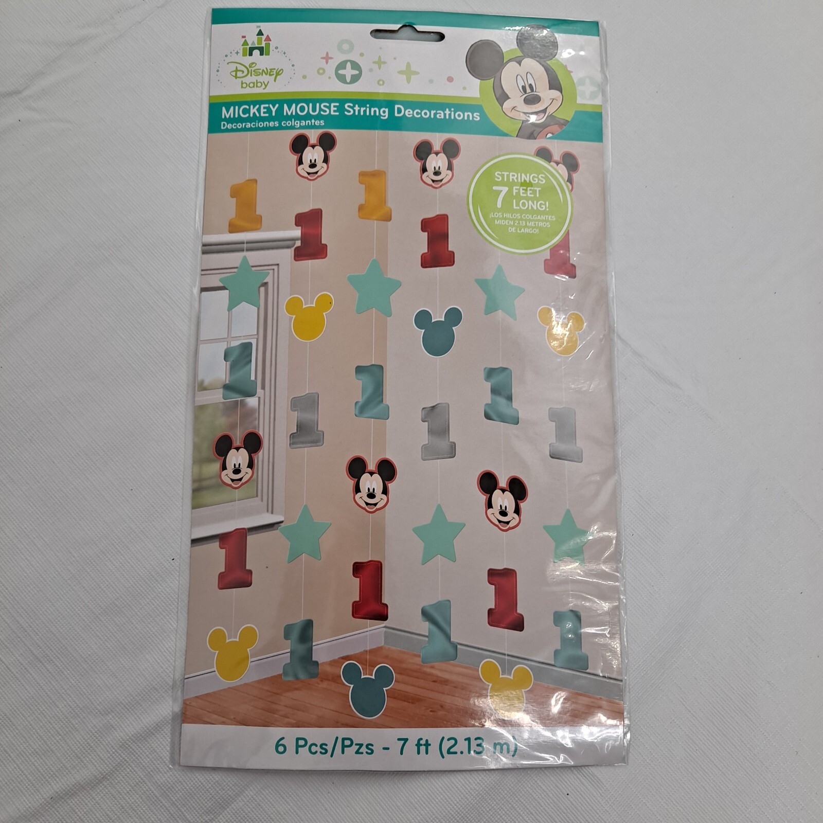 Mickey Mouse String Decorations First Birthday Party 7 Ft Long Six Pieces gallery