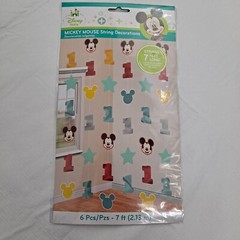 Mickey Mouse String Decorations First Birthday Party 7 Ft Long Six Pieces