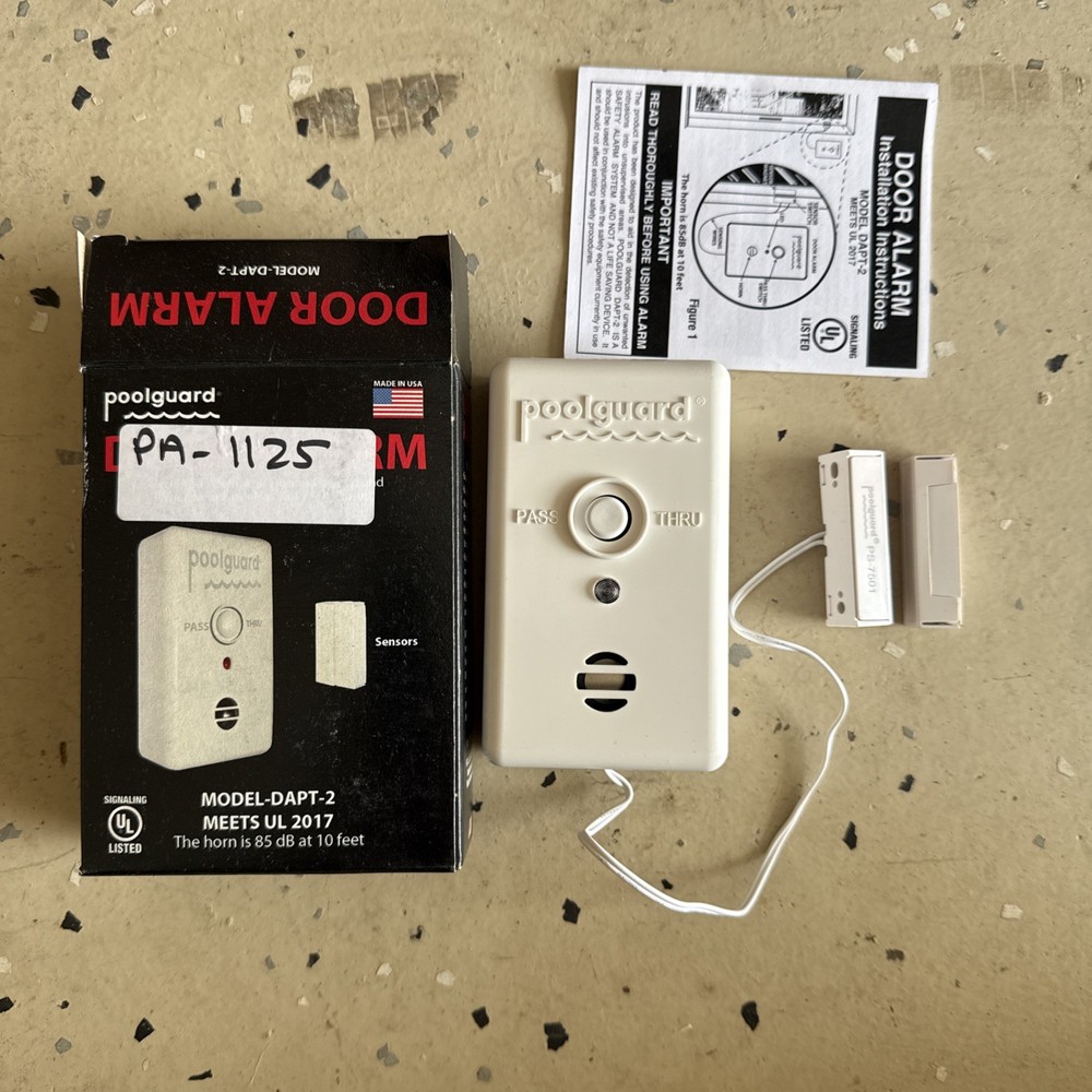 PoolGuard DAPT-2 Pool Door Alarm - White UL 2017 85 dB at 10 feet