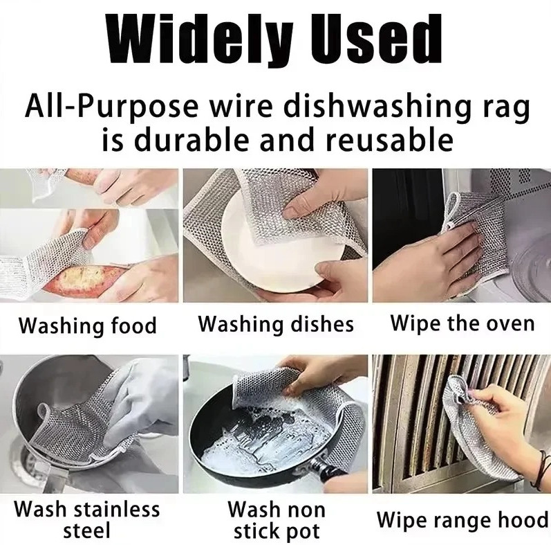 1pc 5‑Pack Microfiber Rag Dishcloths – Non‑Stick Oil & Super‑Absorbent - NEW gallery