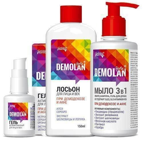 DEMOLAN FORTE Eye Gel 30ml, Liquid Soap 30ml, Lotion 150ml, Blepharo-gel 30ml gallery