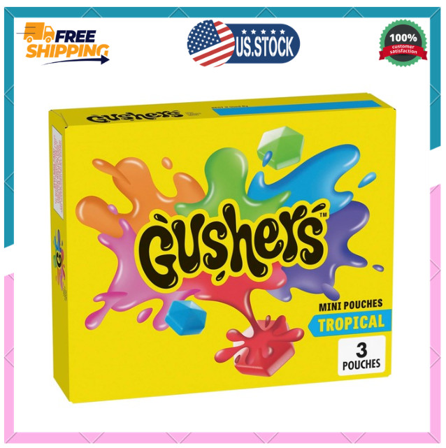 Gushers Tropical Fruit Flavored Snacks, Mini Pouches, 3 Ct, 1.32 oz gallery