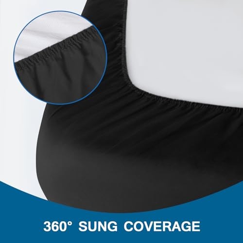 Cot Sheets 31" x 75", Cot Size Sheet Fitted with Cot Sheet 31" x 75" Black gallery