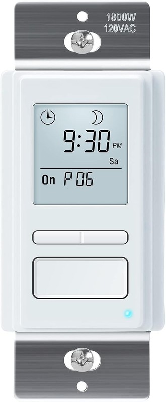 7 Day Programmable In-Wall Timer Switch Digital Sunrise Sunset Lighting Fan Time gallery