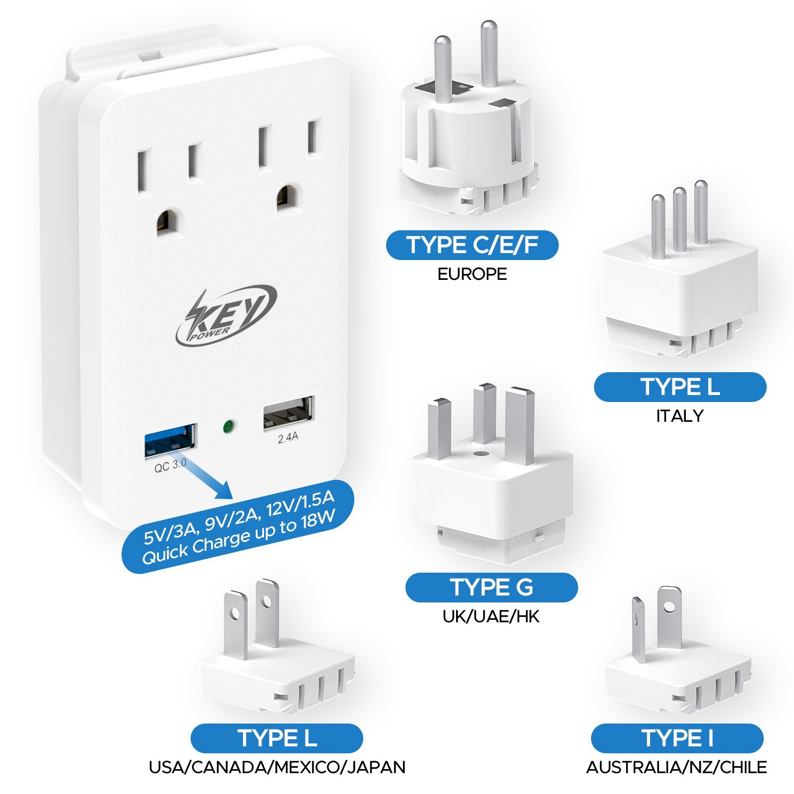International Travel Plug Power Adapter Detachable Universal Converter Kits gallery