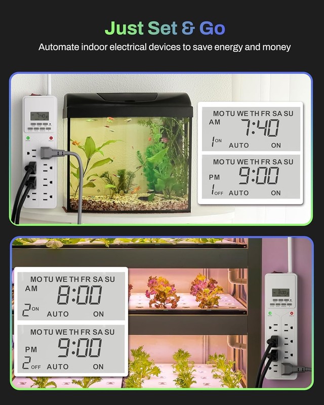 BN-LINK 8 Outlet Surge Protector with 7-Day Digital Timer Overload Protection gallery