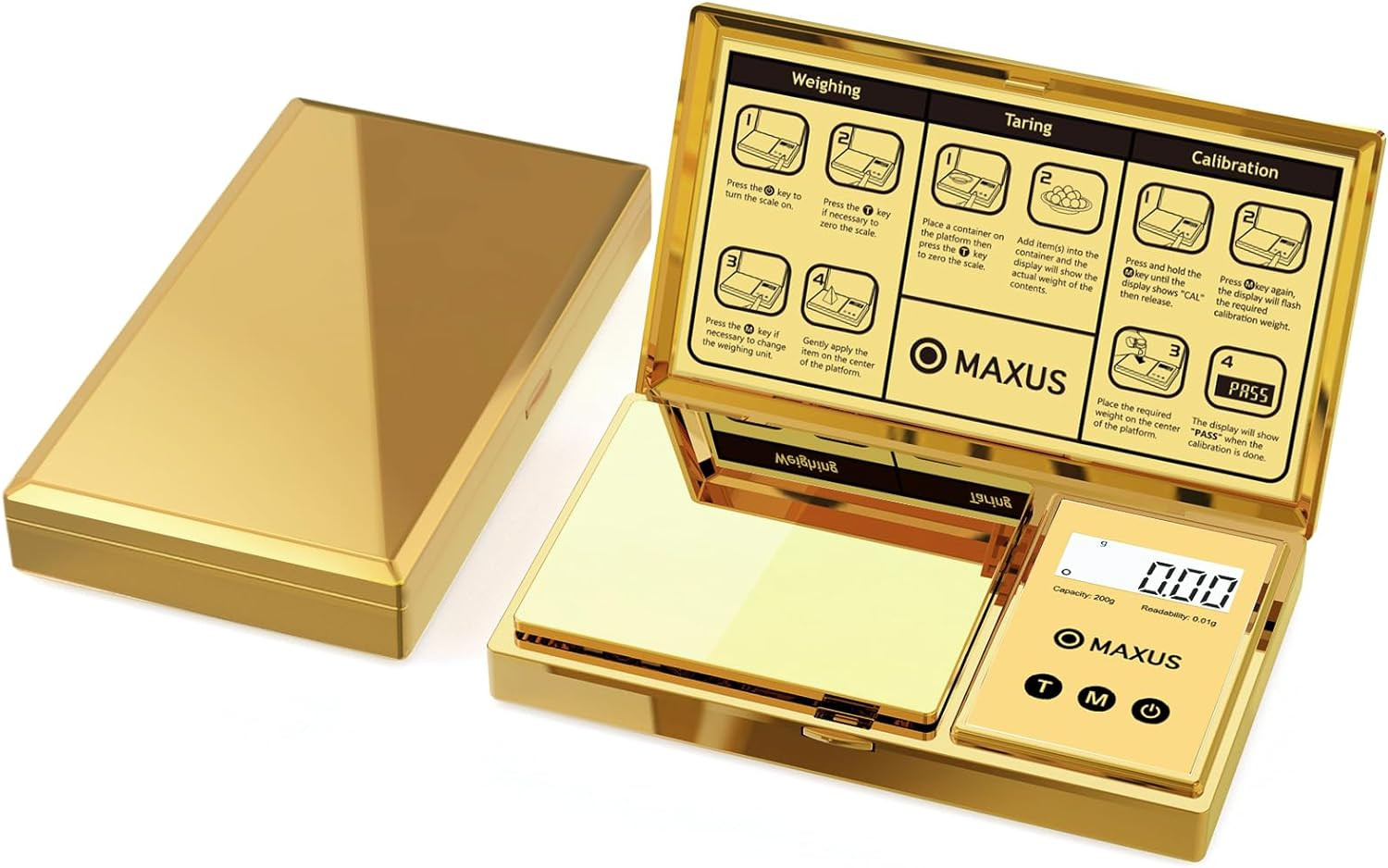 Balanza de gramos de Digitaces con capacidad de 200g x 0,01g, elegante plateada gallery