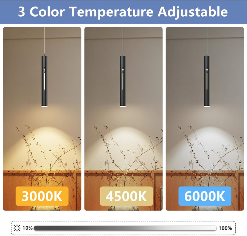 Rechargeable Pendant Light,Battery Operated Hanging Light with Remote,Wireless M gallery