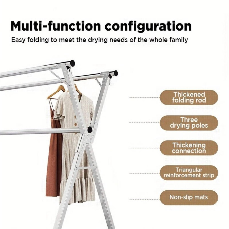 Extendable 48.4"-78.7" Folding Laundry Rack Indoor Outdoor Clothes Dryer gallery