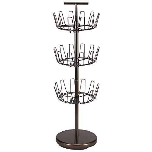 Three-Tier Adjustable Revolving Shoe Rack - Space-Saving Storage Organizer, Bron gallery