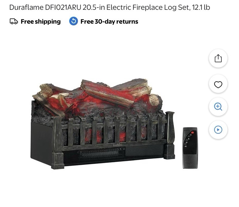 Duraflame 20in Fire Log Set Infrared Heater gallery