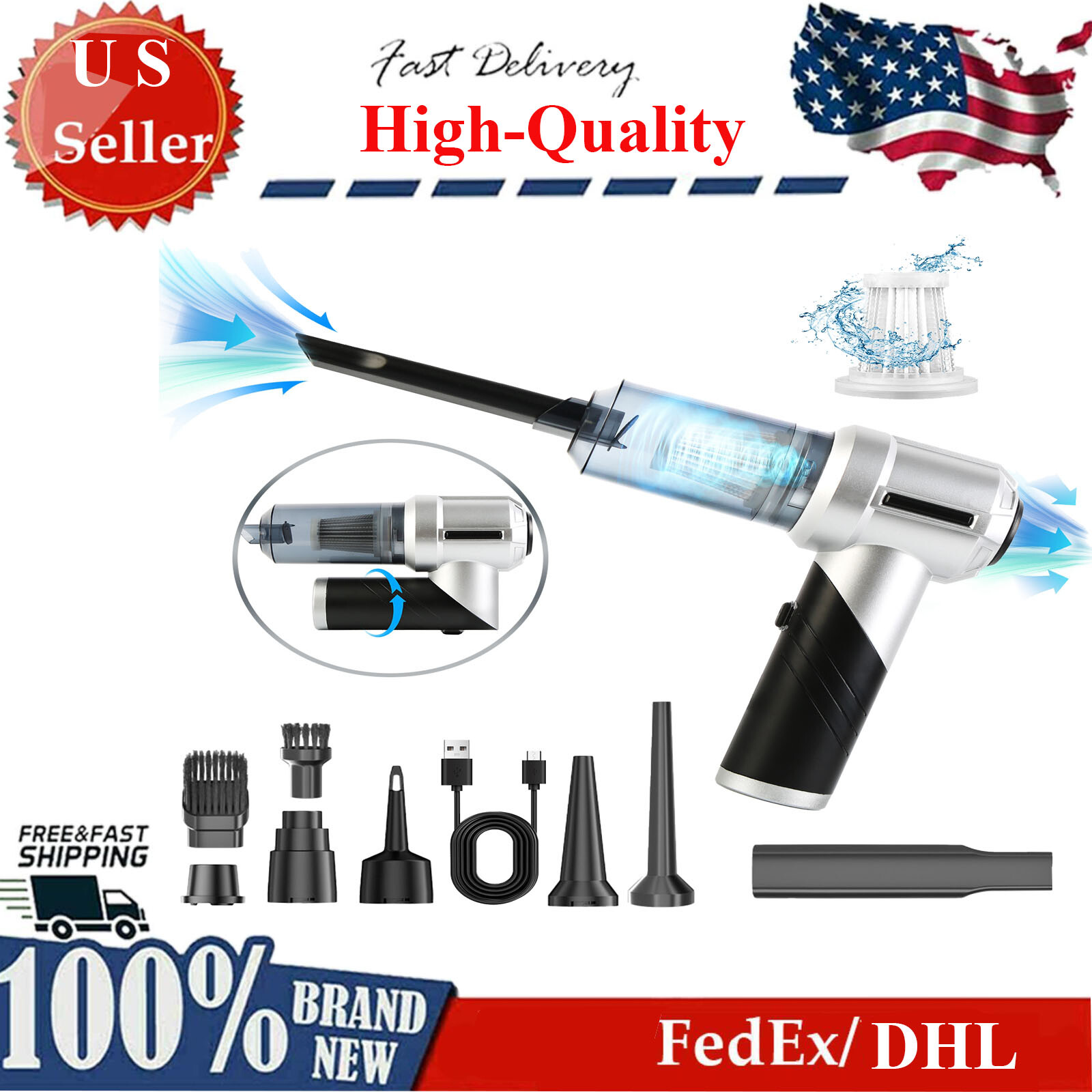 Cordless Car Vacuum Cleaner Portable Handheld Vacuum With 20000PA Suction gallery