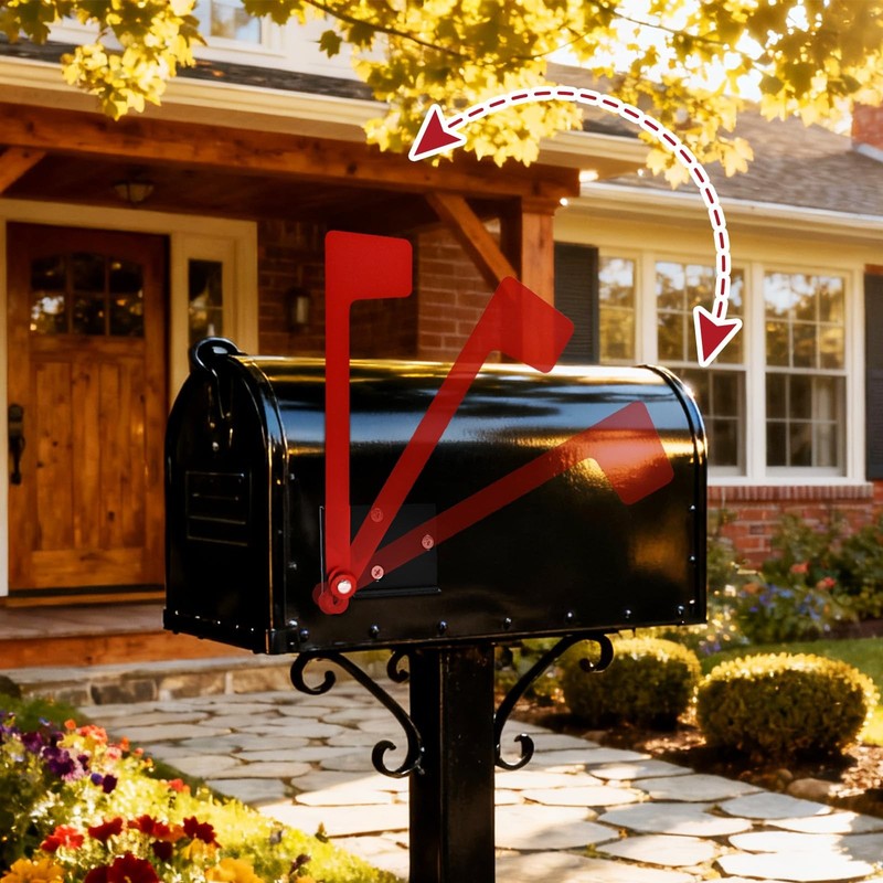 Mailbox Flag Replacement Kit, Galvanized Steel Flag Holder for Mailbox Door.. gallery