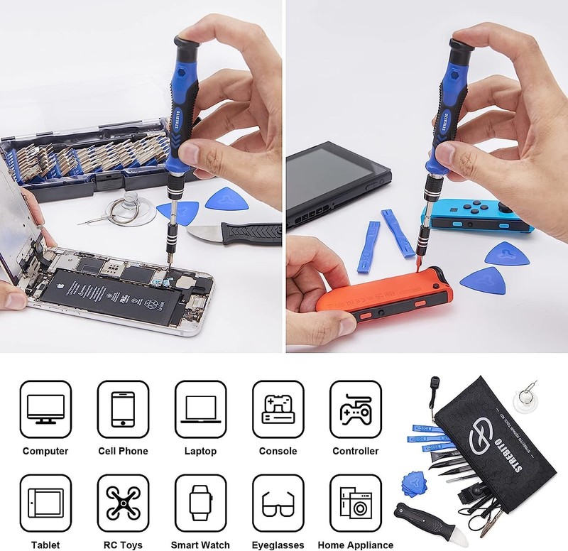 STREBITO Precision Screwdriver Set, 79 in 1 Screwdriver Kit with 58 Bits & Anti gallery