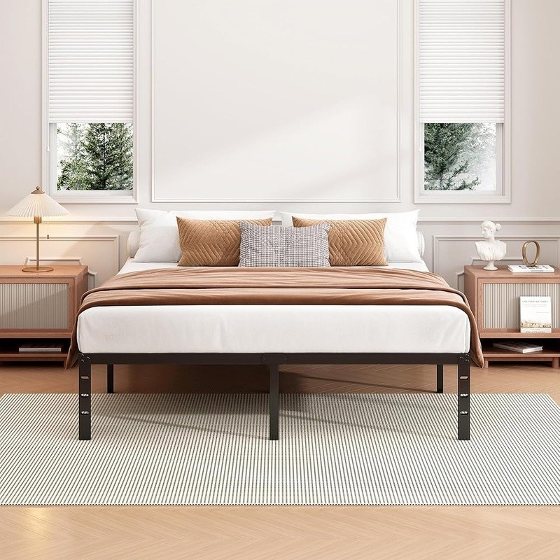 Sturdy Full Metal Bed Frame Easy Assembly Squeak Resistant Underbed Storage New gallery