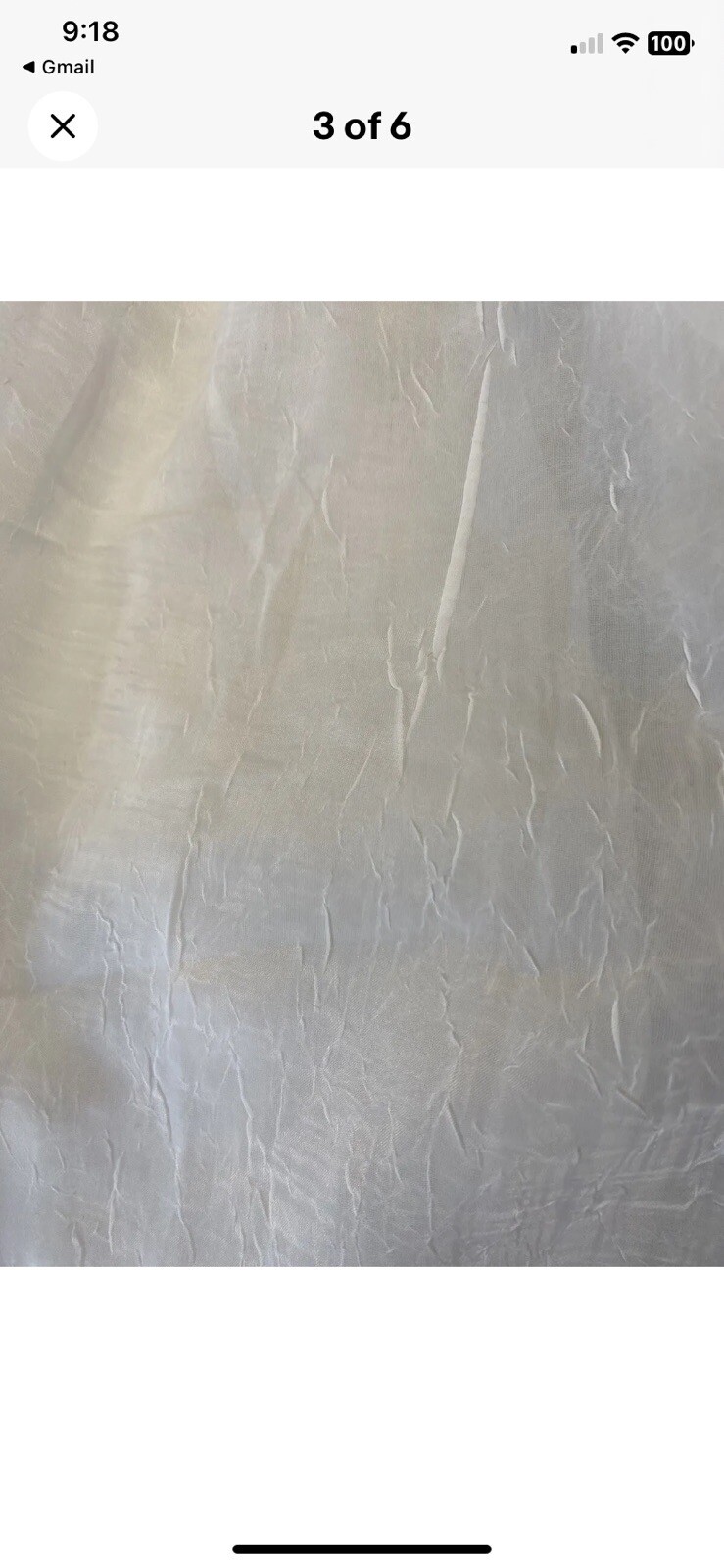 New No Pkg. Rod Pocket Sheer Window Panel (1) White 52" x 108" Crinkle Pattern gallery