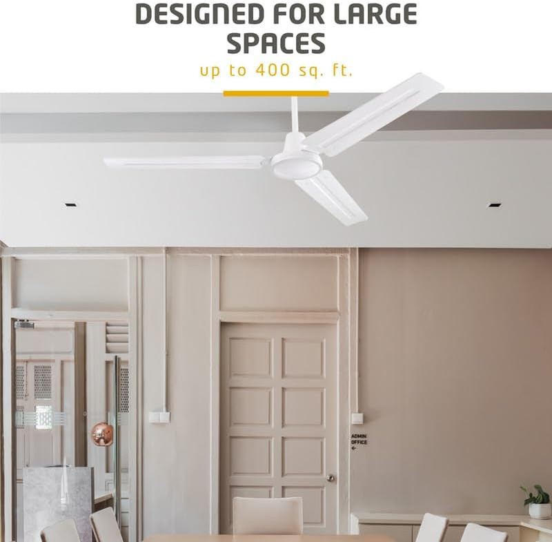 2 Pack 56" Industrial Ceiling Fans with White Steel Blades for Garage & Shop gallery