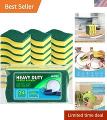 24 Pack Heavy Duty Foam Sponges – Ergonomic Design for Effortless Cleaning