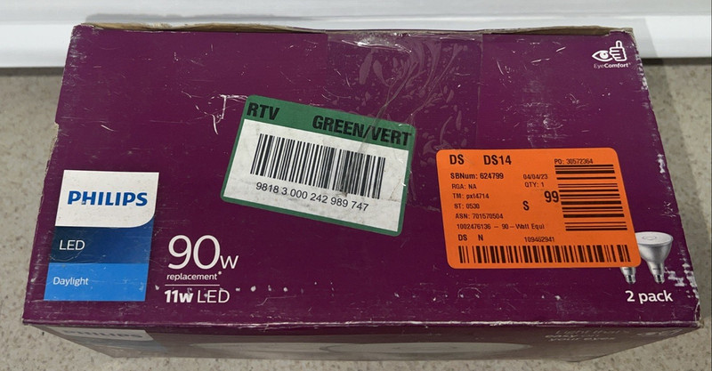 2 Pack Philips 90W Equivalent Daylight, Indoor/Outdoor, LED 11 W, 900 Lumens gallery