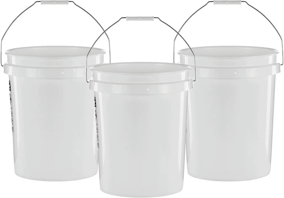 United Solutions 5 Gallon Bucket - 3 Pack, White, Heavy Duty BPA-Free White gallery