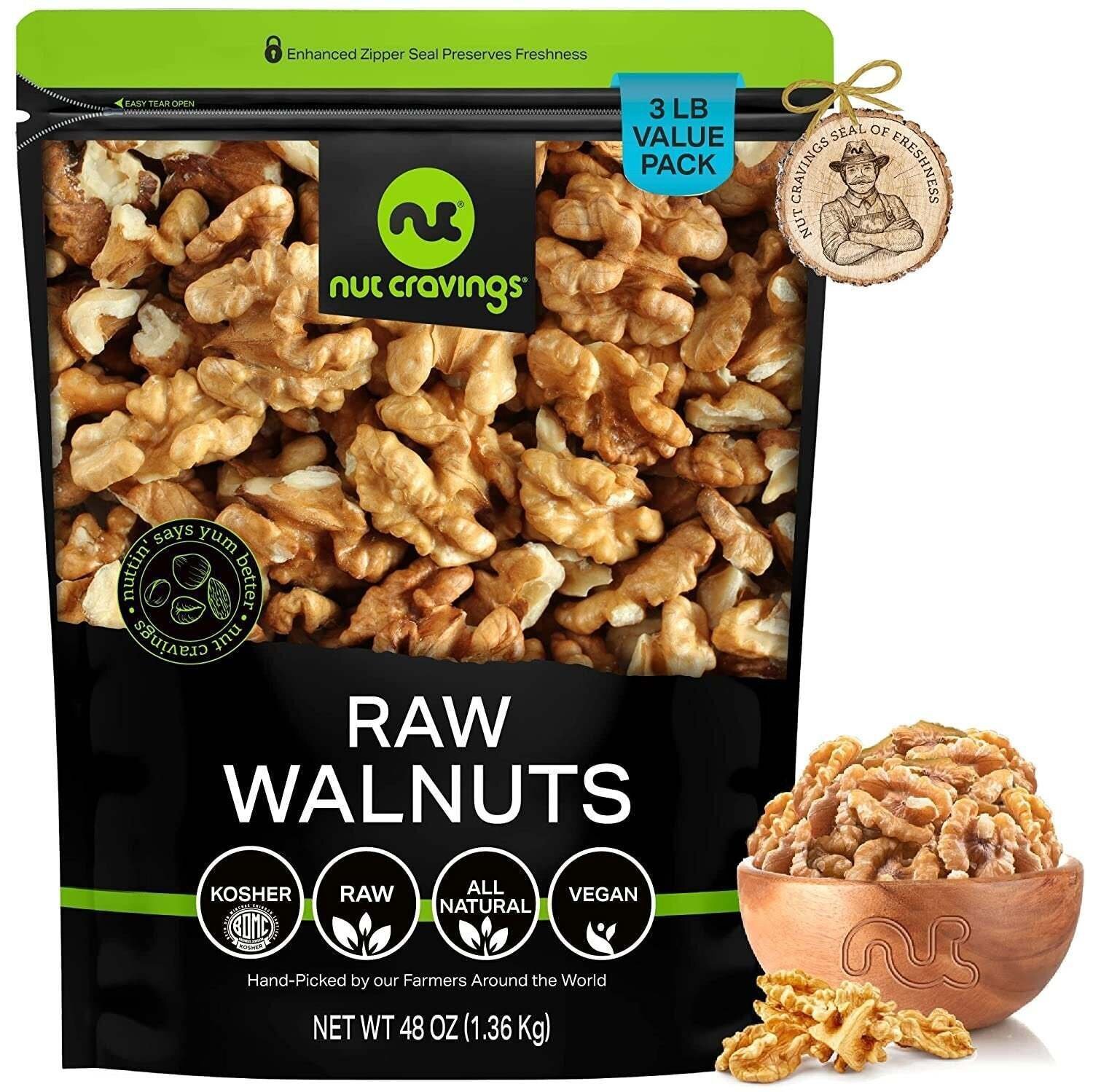 Raw Walnuts Halves & Pieces - Shelled, Superior to Organic (48 Ounce, 3LB) gallery