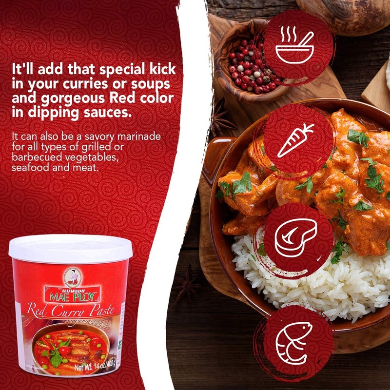Versatile 14oz Red Curry Paste - Pure Thai Flavor, Resealable for Freshness gallery
