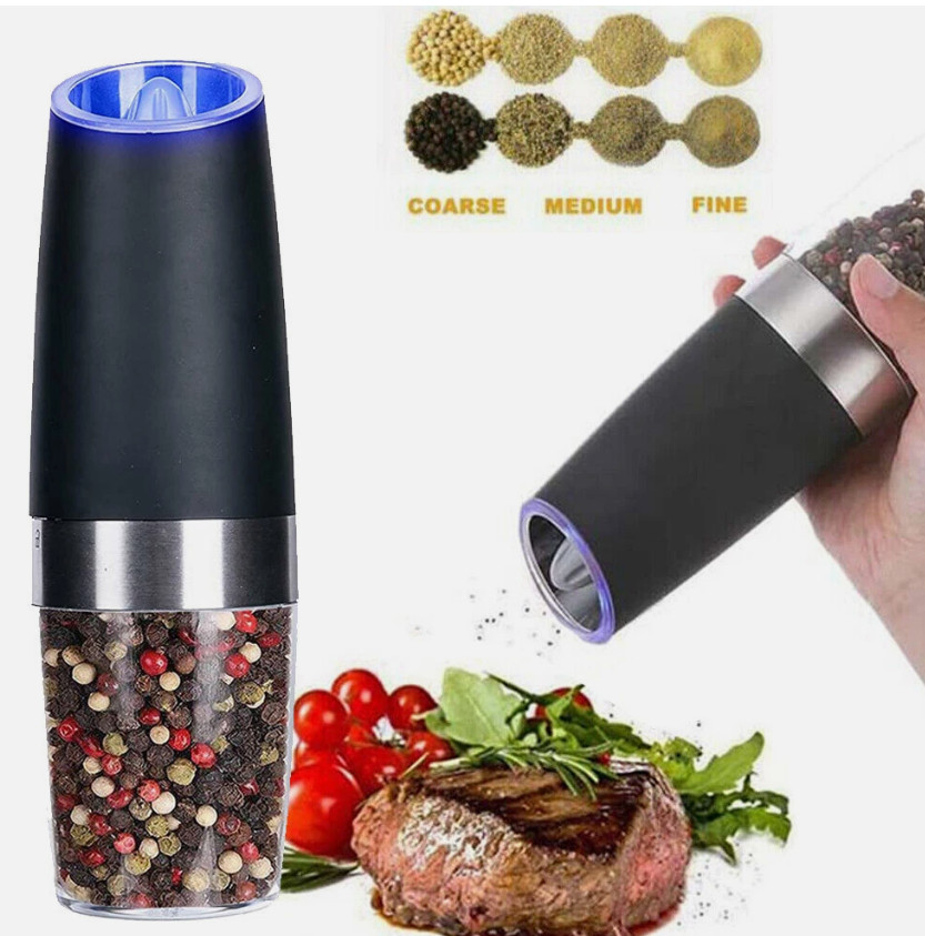 1PC Gravity Electric Pepper and Salt Set Grinder Automatic Adjustable Coarseness gallery