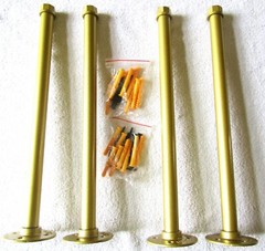 16″ Pipe Gold Tone Shelf Brackets, Set of 4. NIB.