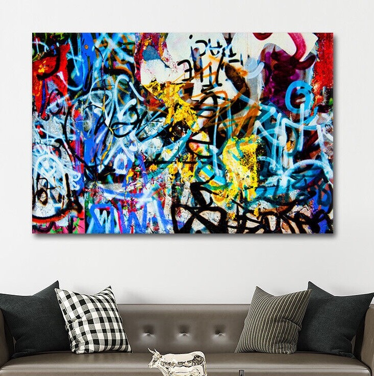 Colorful Abstract Canvas Wall Art Modern Abstract Canvas Print Aesthe Home Decor gallery