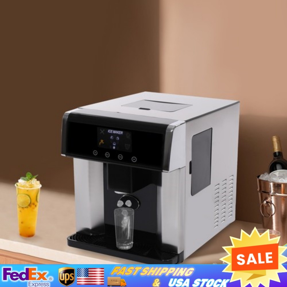Nugget Ice Maker 33lbs Countertop Pebble Ice Maker Machine Self-Cleaning ZB-10E gallery