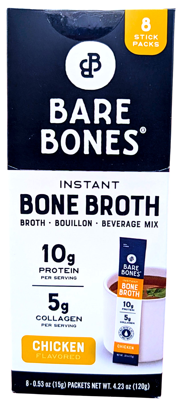Bare Bones Instant Chicken Bone Broth Sticks 8 Packets 4.23 Oz EXP 02/2027 gallery