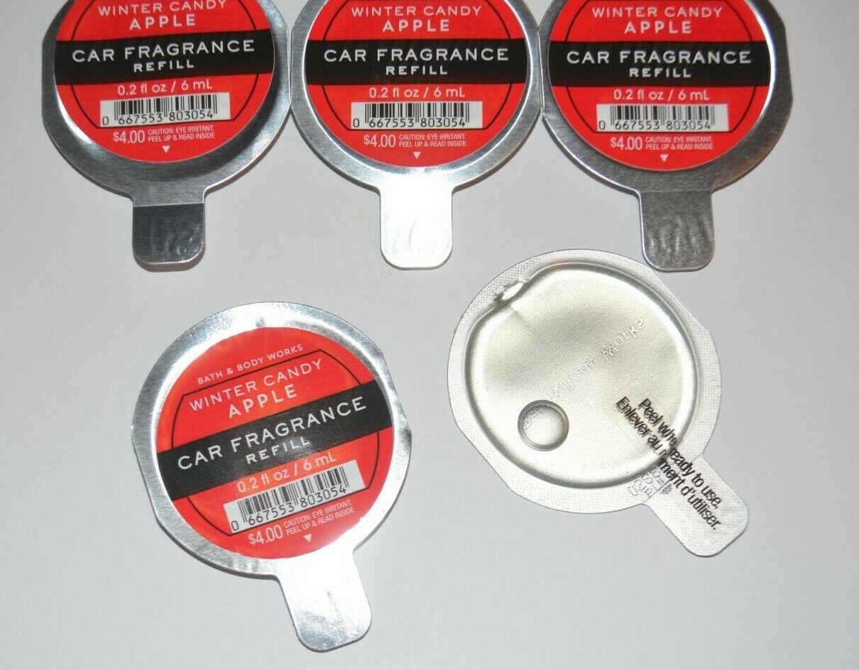 5 BATH & BODY WORKS WINTER CANDY APPLE CAR FRAGRANCE REFILL SCENTPORTABLE FRESHR gallery