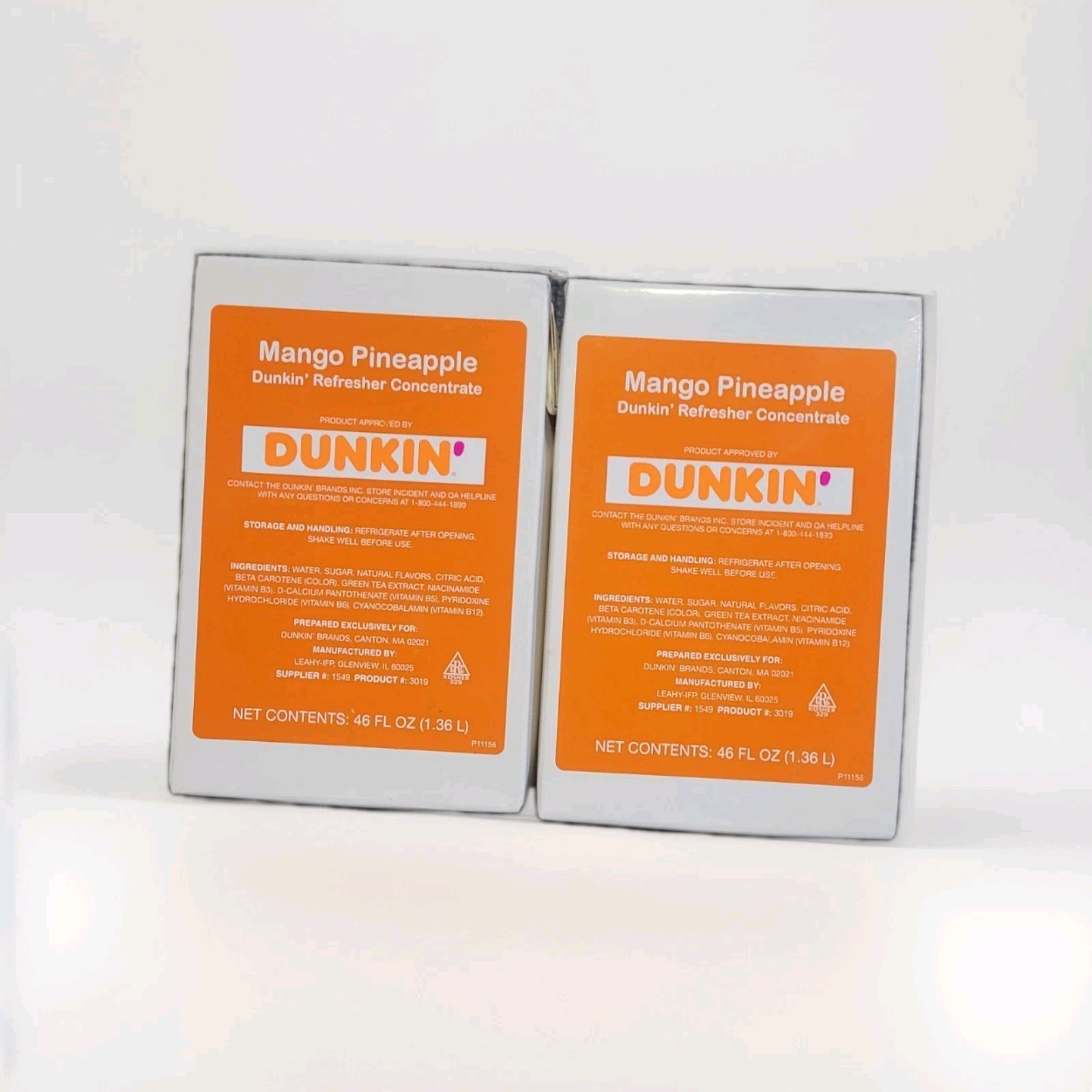 2 DUNKIN' DONUTS MANGO PINEAPPLE REFRESHER CONCENTRATE (RELIABLE) (BEST SELLER) gallery