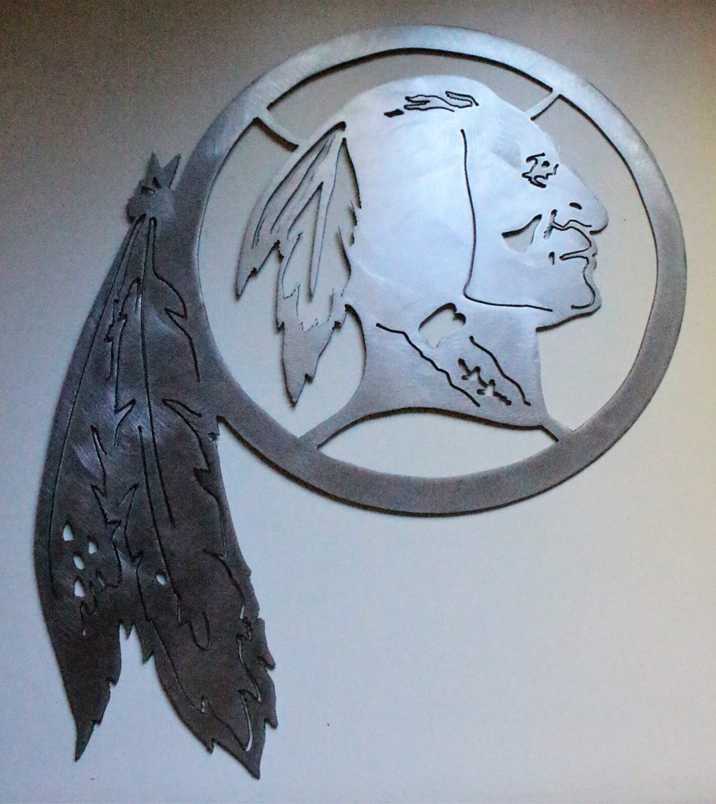 Washington Redskins Metal Wall Art 15" x 16" Matte Silver Finish gallery