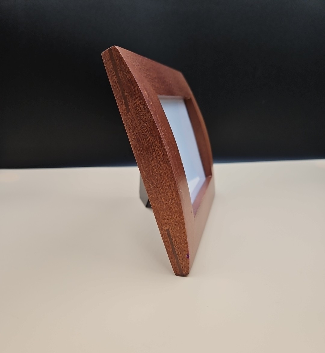 Solid Wood Curved Picture Frame 4x6 Wall Mount, Tabletop Display gallery