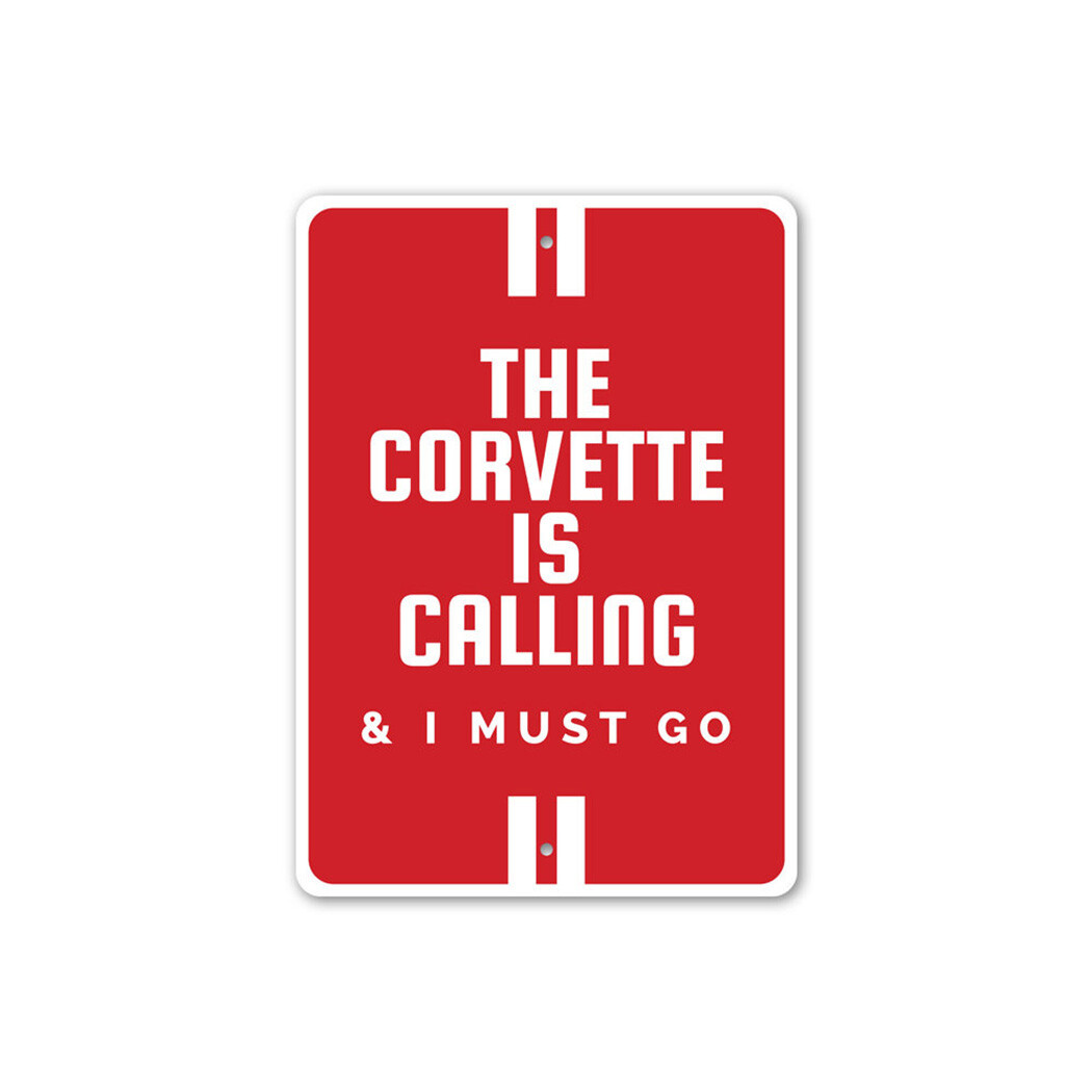 The Corvette Is Calling Chevy Metal Sign Chevrolet Automotive Car Man Cave Sport gallery