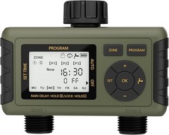 Sprinkler Timer 2 Zone Water Timer Outdoor Irrigation with Rain Delay for Garden
