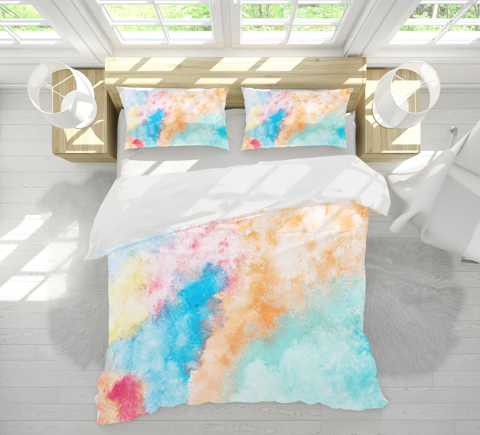 3D Color Cloud ZHUA33022 Bed Pillowcases Quilt Duvet Cover Set Queen King Zoe gallery