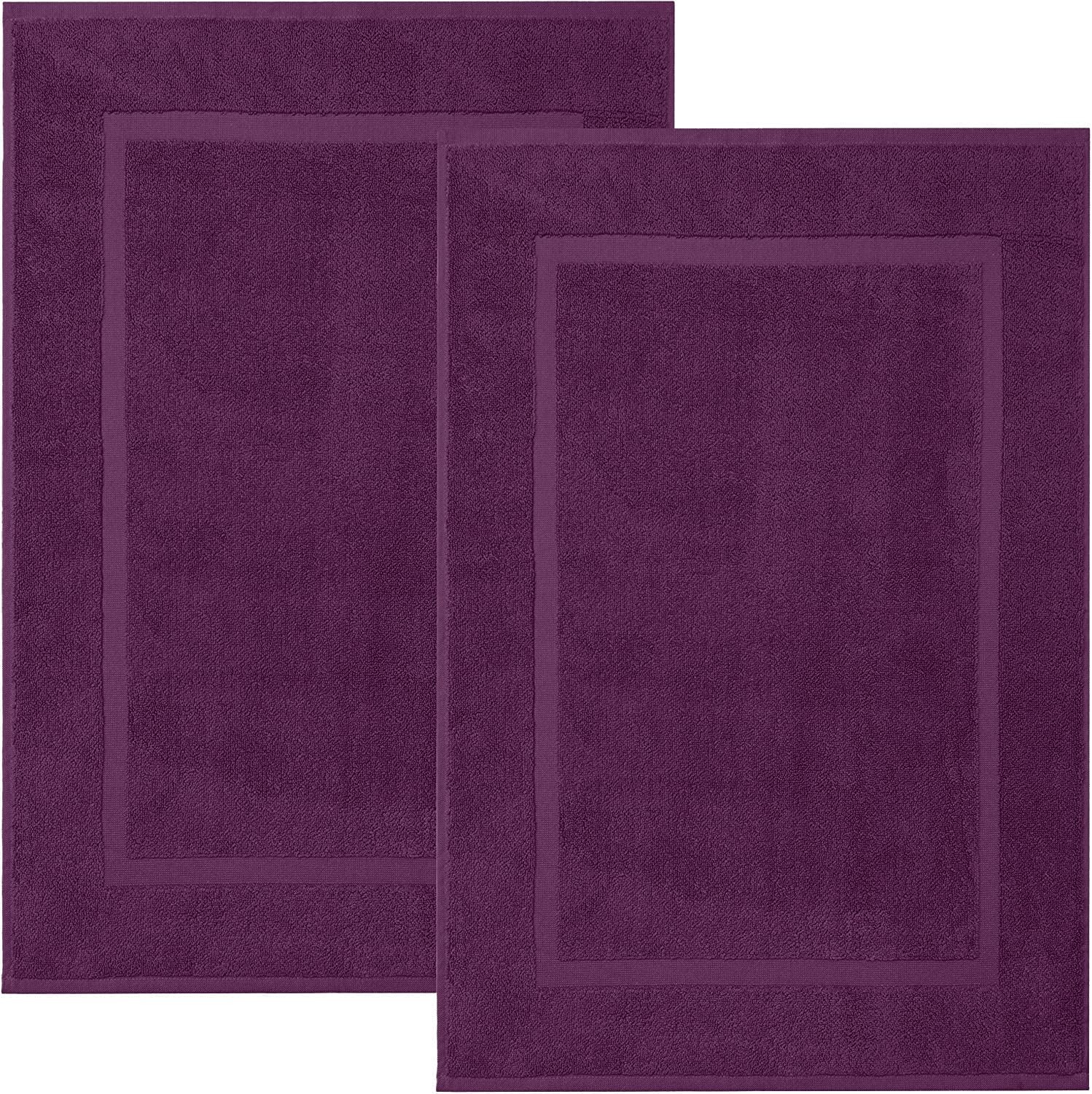 DAN RIVER Cotton Bath Mat Set of 2 - Purple Mat, Passion gallery