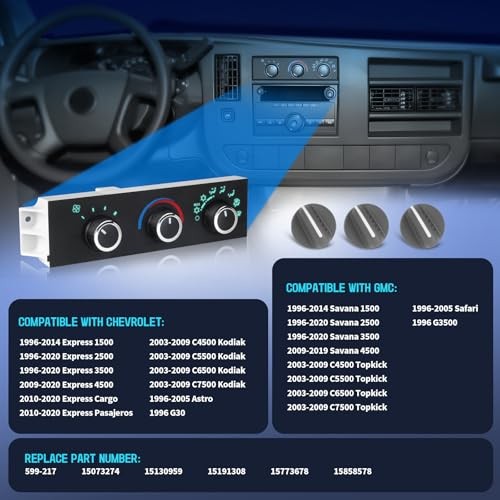 Front Climate Control Module Compatible with 1996-2020 Chevy Express 1500 2500 gallery