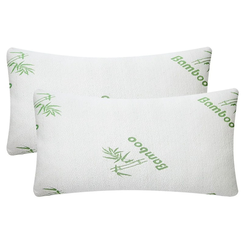Glory Bamboo Pillow Queen Size - Memory Foam/Breathable & Zippered. Set 2. gallery