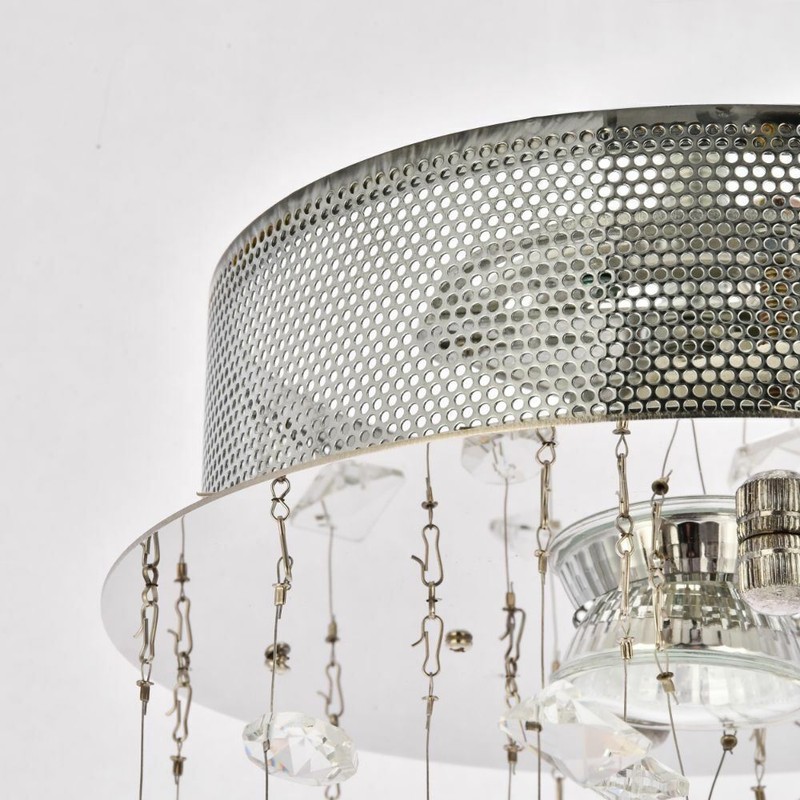 Chrome Rain Drop Crystal Balls Chandelier Ceiling Flush mount Light Fixture gallery