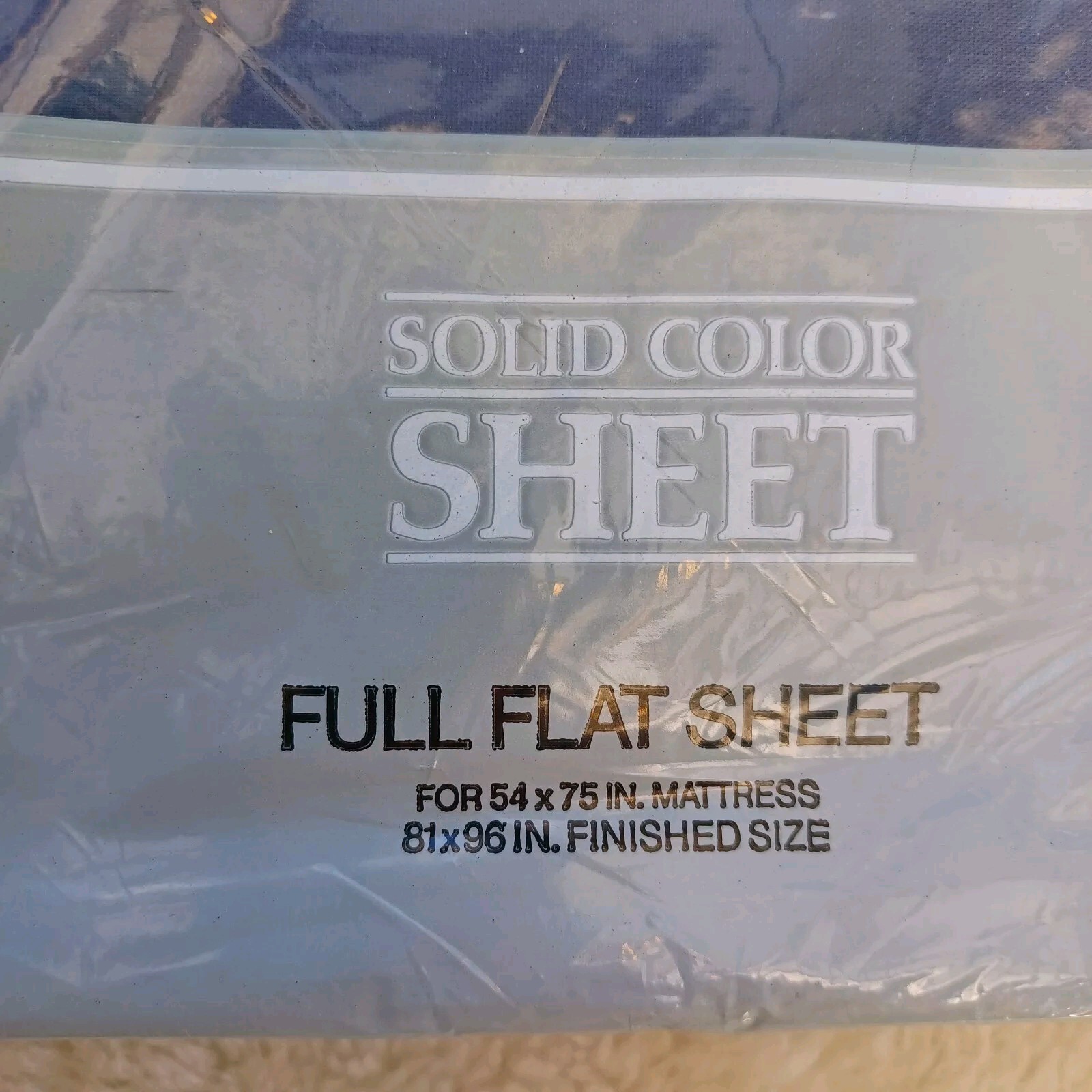Vintage NOS Full / Double 81" X 96" Flat Sheet Solid Navy Blue Sears USA gallery