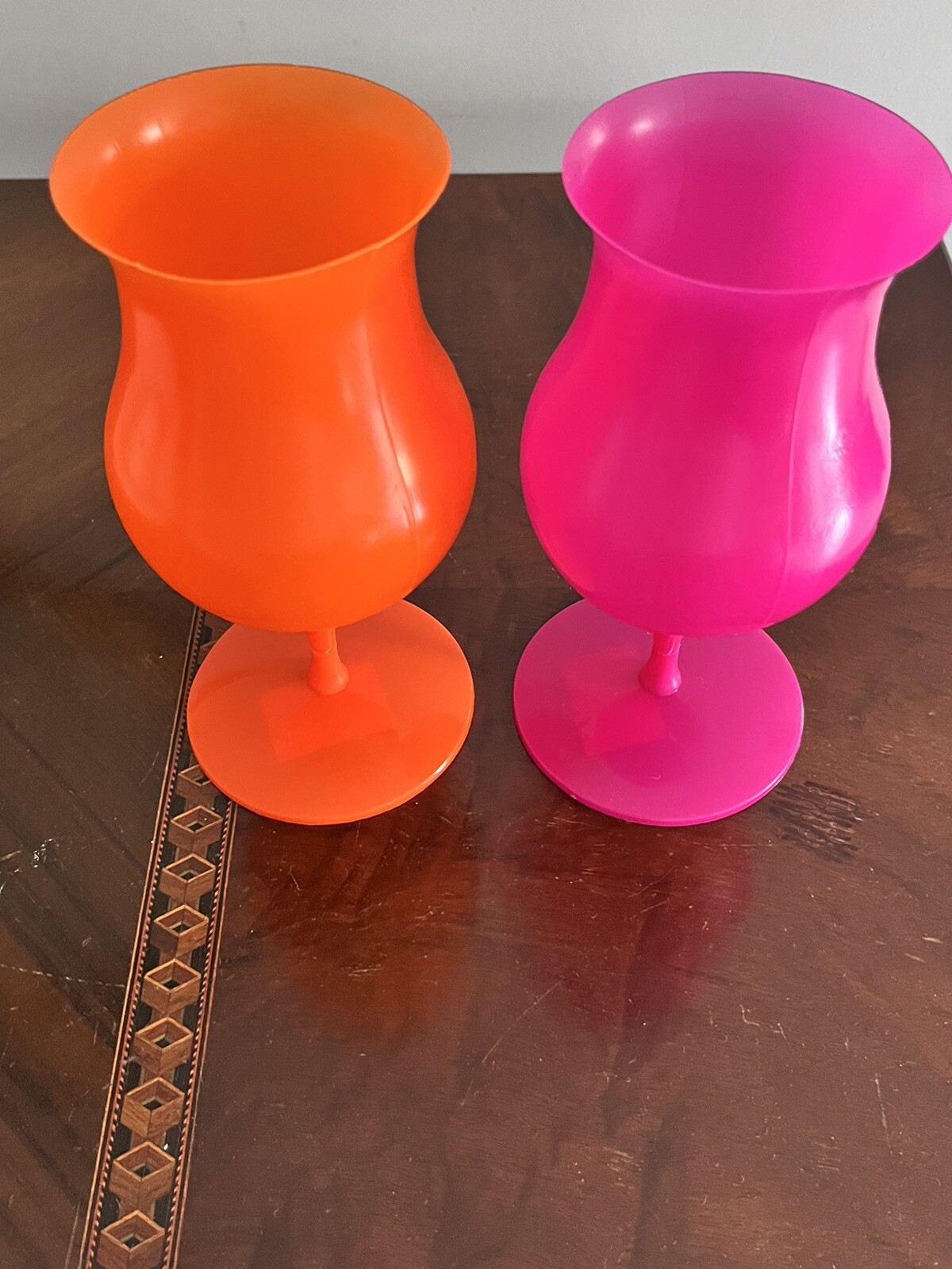 NEW 2Pc Set High Quality Plastic Wine Goblet Cocktail Champagne Cold Drink Cups gallery