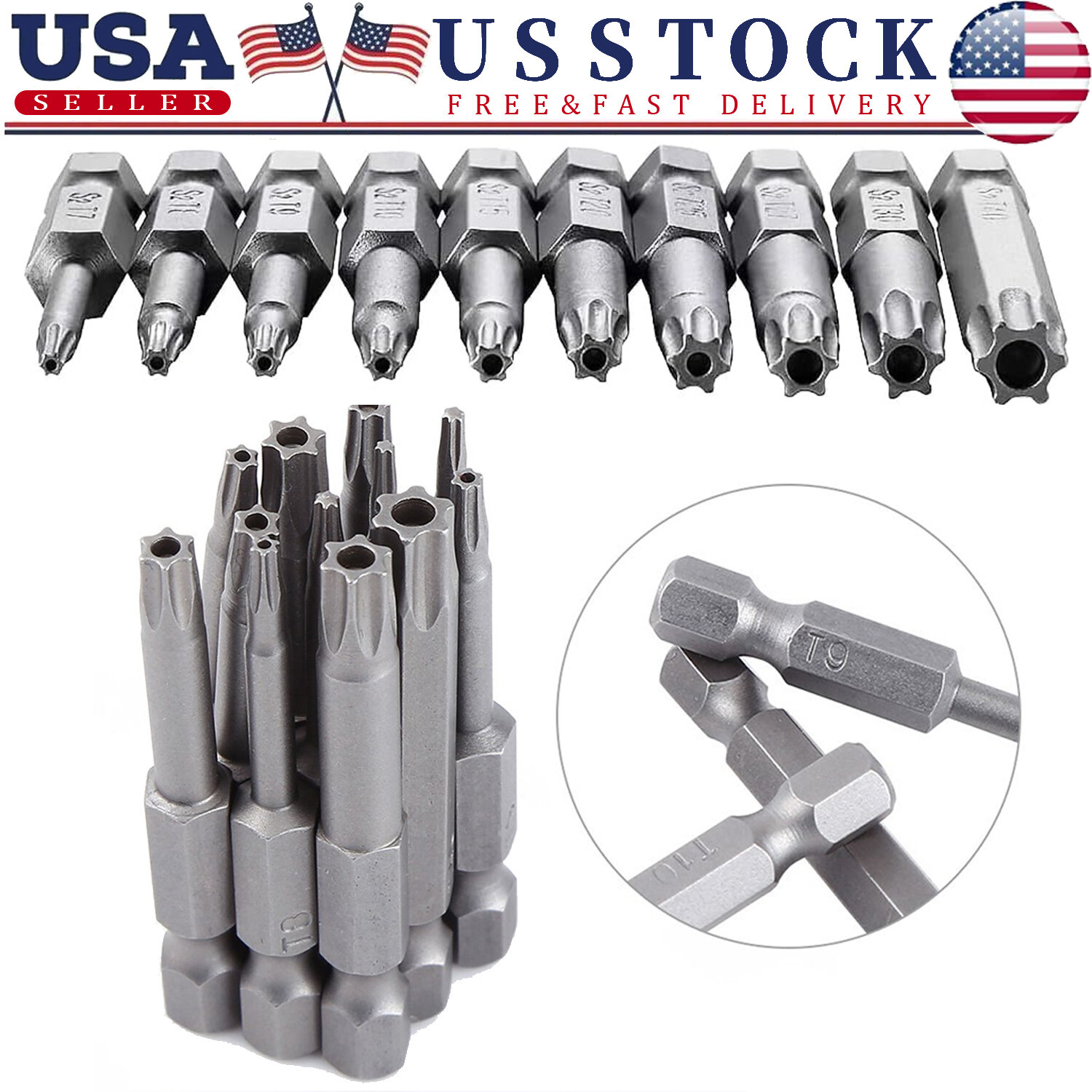 Security Torx Bit Set + Hex Key Allen Bit Set - For Power Drill & Impact Driver gallery