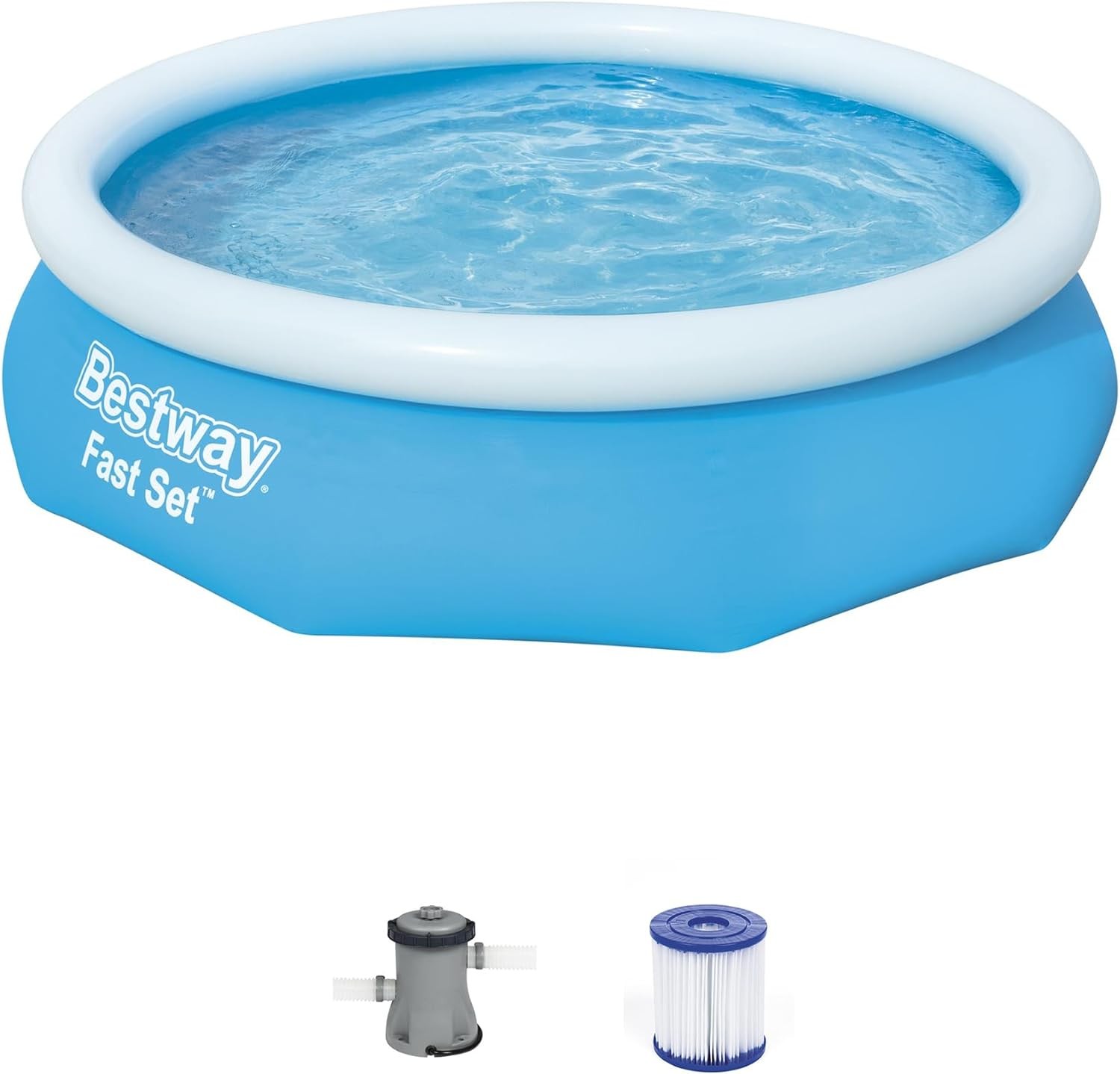 10ft x 30in Outdoor Inflatable Above Ground Swimming Pool Set with Filter Pump gallery