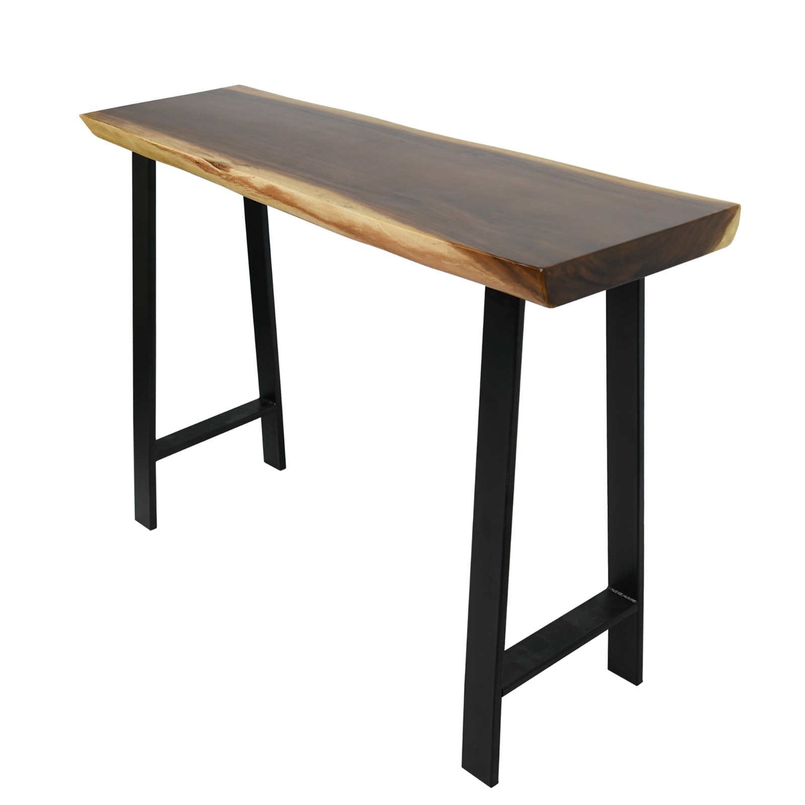 Rustic Suar Wood Console Table Natural Edge Sofa Table for Living Room Entryway gallery