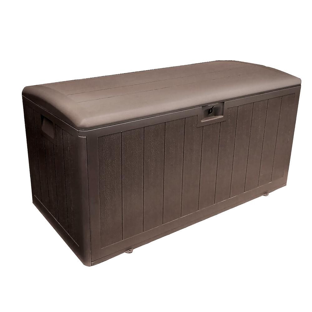 Plastic Development Group 105-Gallon Resin Outdoor Storage Deck Box, Java Brown gallery