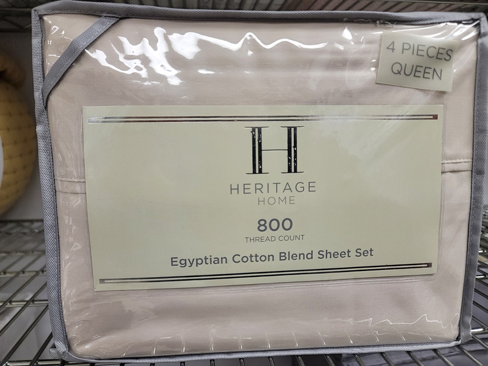 Heritage Home 800 Thread Count Cotton Blend & Polyester QUEEN Sheet Set Taupe gallery