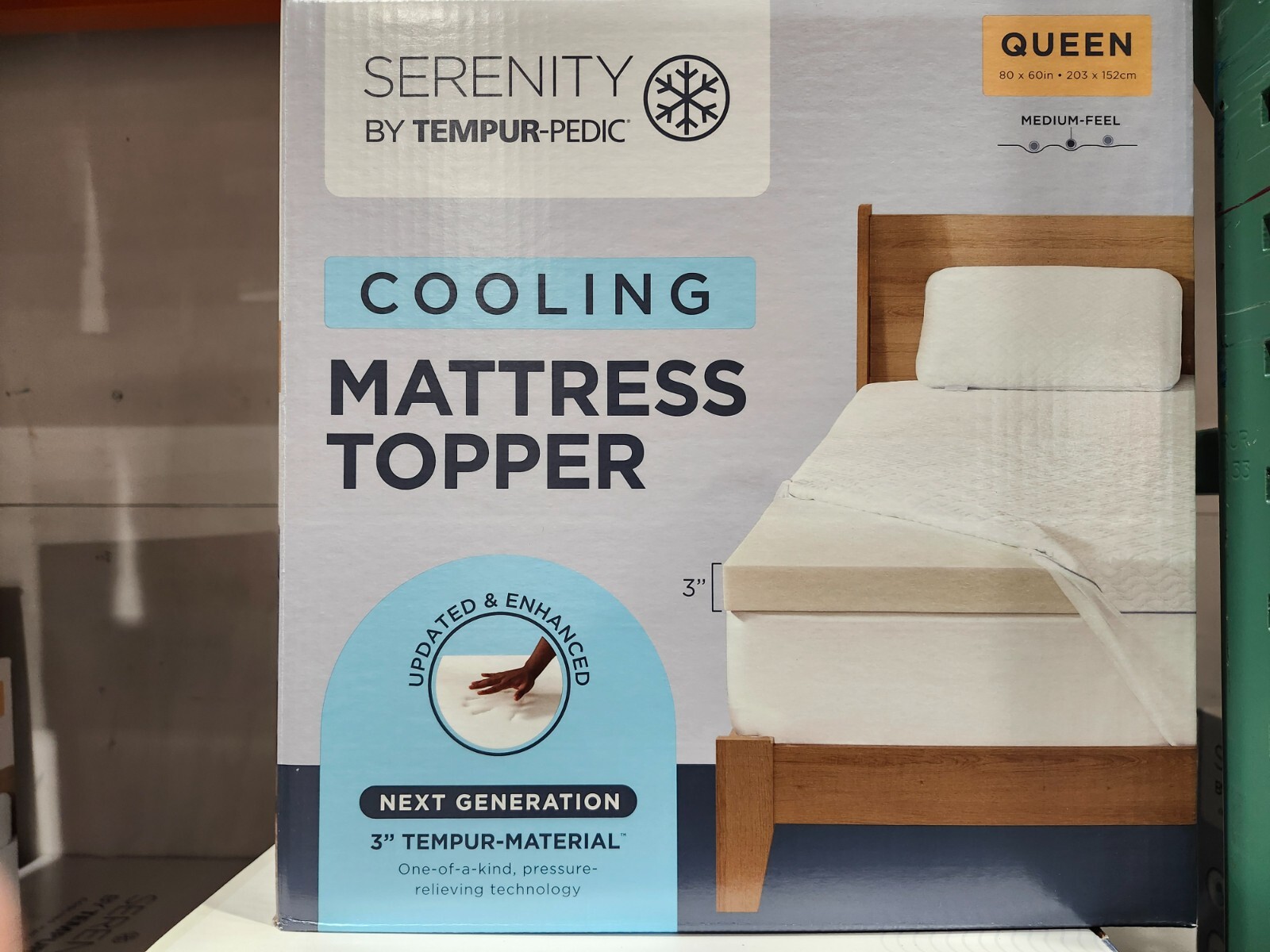 Serenity Tempur-Pedic Cooling Memory Foam Mattress Topper Queen gallery